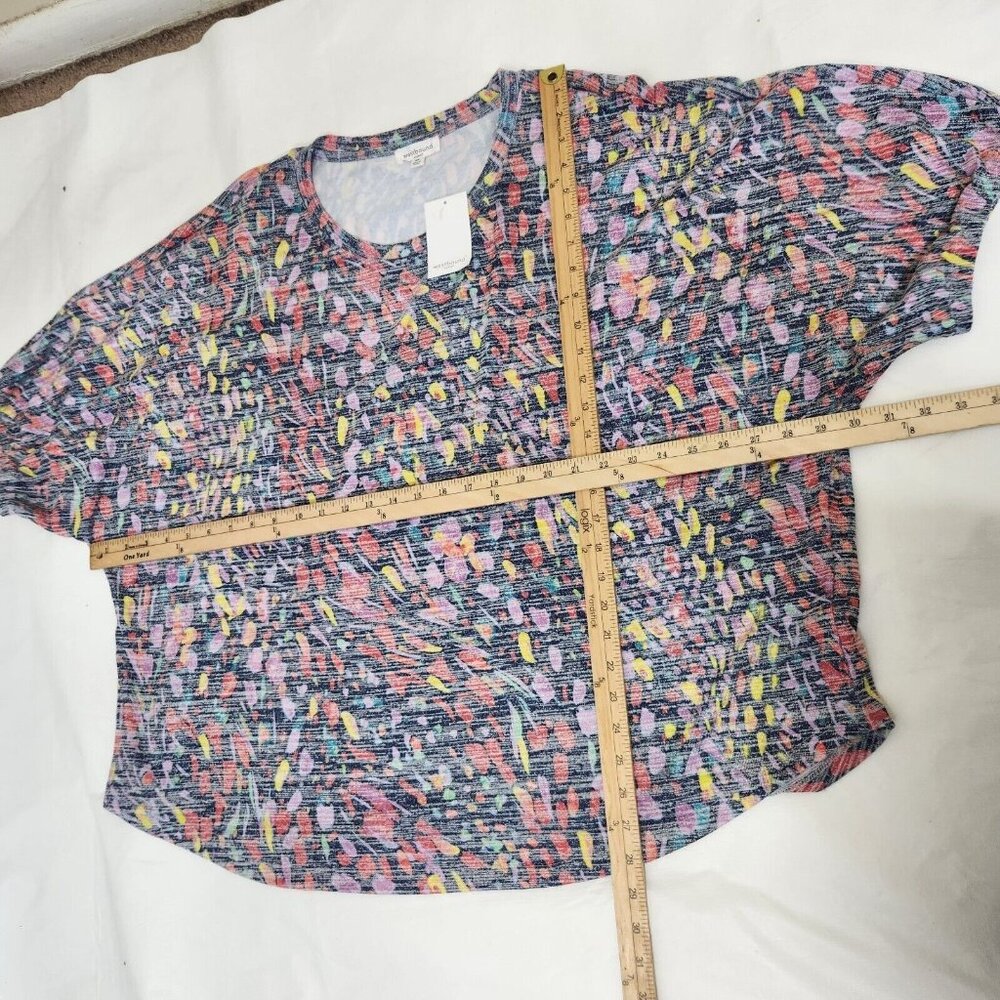 Westbound Women's Multi Color Pastel Confetti Short Sleeve Blouse Plus Size 3X - Picture 11 of 12